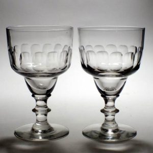 SOLD - Pair French Absinthe Glasses c1920