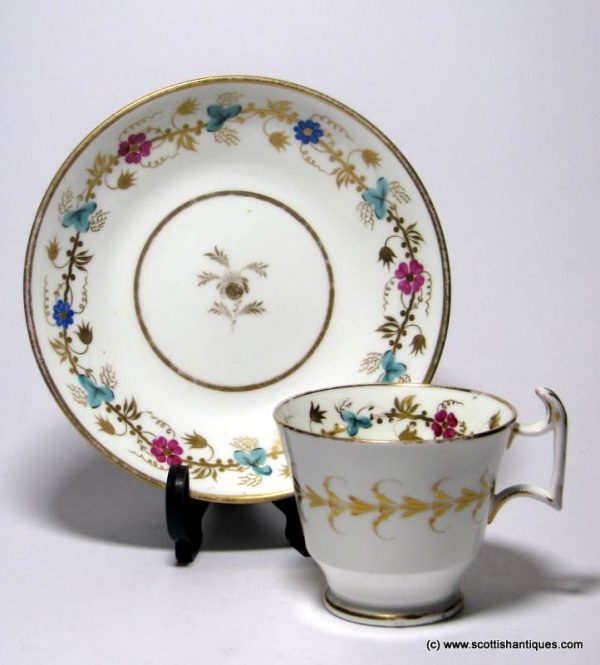 Spode London Shape Coffee Cup & Saucer c1820