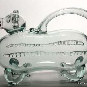 SOLD- Victorian Glass Gin Pig c1900