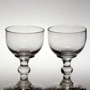 Pair Georgian Cup Bowl Dram Glasses