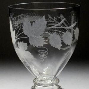 SOLD - Victorian Square Base Engraved  Rummer c1860