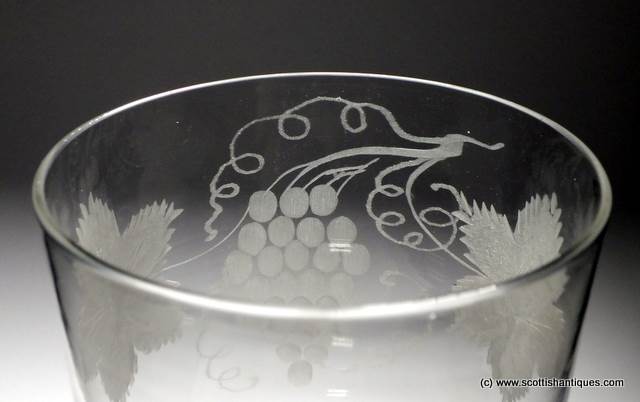SOLD - Large Engraved Georgian Opaque Twist Goblet c1770 - Image 3