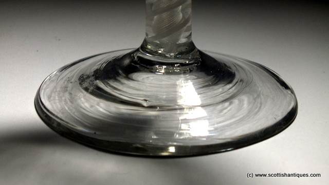 SOLD - Large Engraved Georgian Opaque Twist Goblet c1770 - Image 5