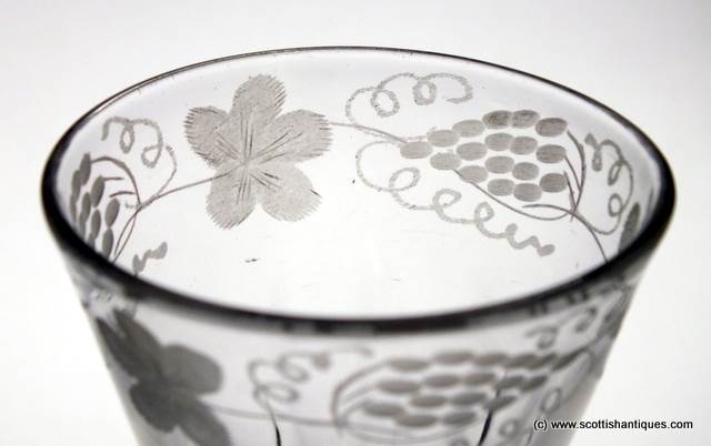SOLD- Rare Single Series Engraved Opaque Twist Wine Glass c1760 - Image 2