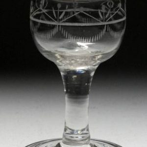SOLD - Georgian Engraved Tincture Glass c1740