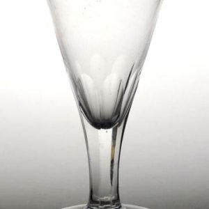 SOLD - Georgian Facet Cut Folded Foot Wine Glass c1810