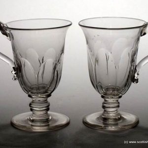 SOLD - Pair Petal Moulded Georgian Custard Cups c1820