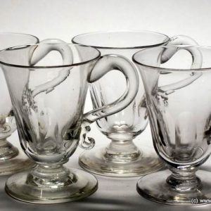Four Victorian Glass Custard Cups c1850