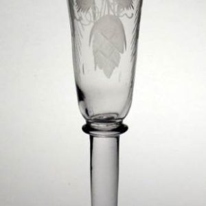 SOLD - Engraved Collared Balustroid Ale Glass c1740