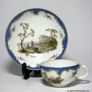 Meissen Dot Period Porcelain Teacup & Saucer c1770