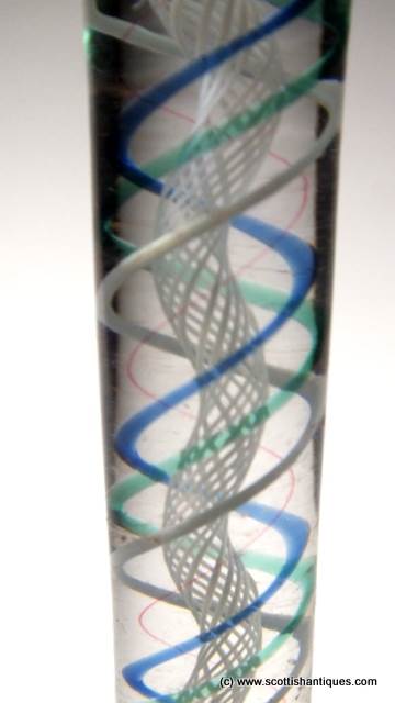 SOLD - Rare Four Colour Opaque Twist Wine Glass c1760 - Image 2