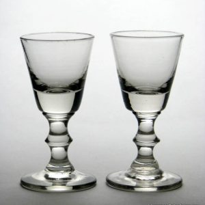 Pair of 19th Century Dram Glasses c1830