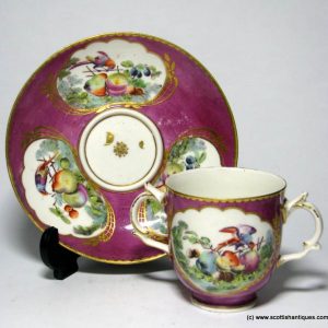 Chelsea Derby Porcelain Chocolate Cup and Saucer c1775