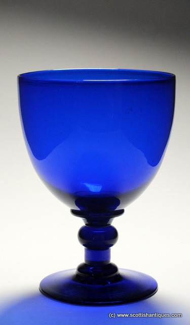 Victorian Bristol Blue Glass Rummer c1880