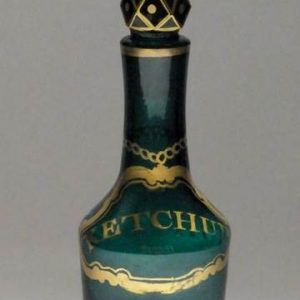 19th Century Green Glass 'Ketchup' Condiment Bottle