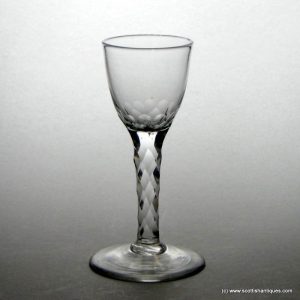 Georgian Facet Cut Wine Glass c1780