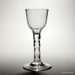 18th Century Facet Cut Wine Glass c1780 - Was £95