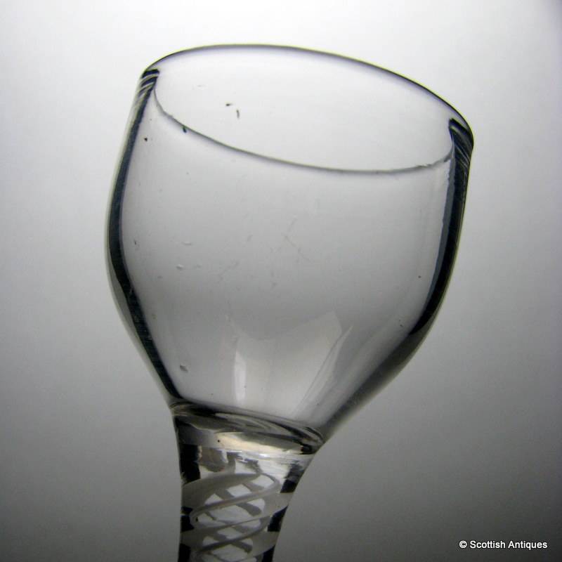 18th Century Ovoid Bowl Opaque Twist Wine Glass - Image 2
