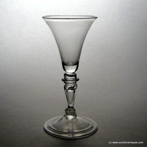 Georgian Balustroid Gin Glass c1740