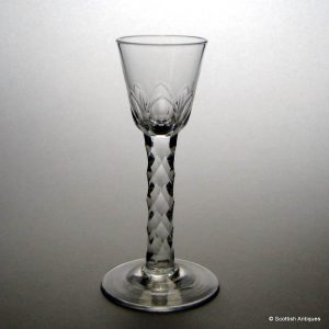 18th Century Facet Cut Wine Glass