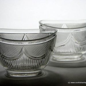 Pair Irish Glass Dessert Bowls c1820