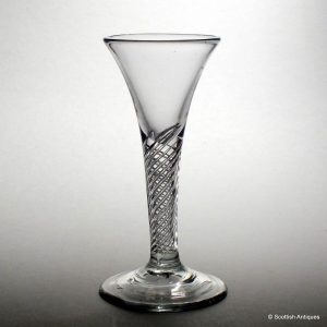 18th Century Drawn Trumpet Air Twist Wine Glass c1750