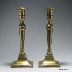 Pair of Georgian Brass Candlesticks c1770
