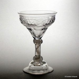 Rare 18th Century Opaque Twist Sweetmeat Glass c1760