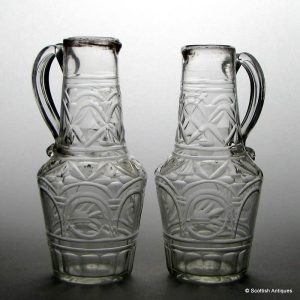 Pair 18th Century Facon Boheme Cut Glass Jugs c1790