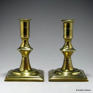 Pair of Regency Brass Candlesticks c1810