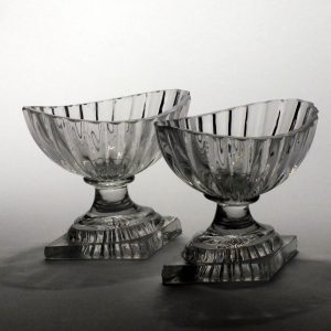 Pair of Georgian Glass Standing Salts c1780