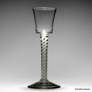 Georgian Single Series Opaque Twist Wine Glass c1760