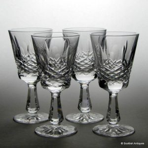 Four Waterford Crystal Kenmare Pattern Claret Glasses
