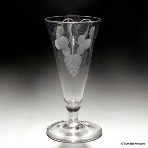 Engraved 18th Century Ale Glass c1760