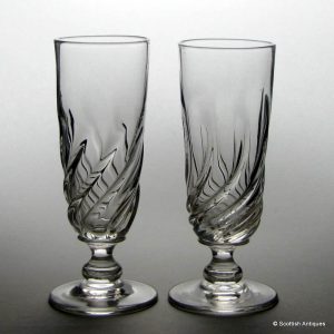 Pair of Tall Victorian Sunderland Ale Glasses c1870