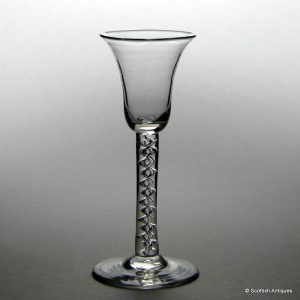 18th Century Mercury Twist Wine Glass c1750