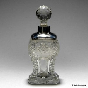 Victorian Silver Topped Perfume Bottle c1880
