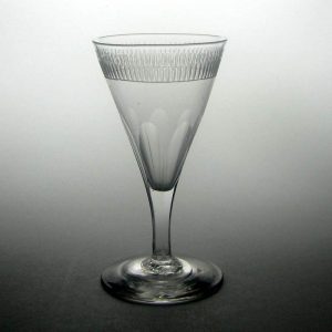 Georgian Gin Glass Engraved With Tulips and Olives  c1800