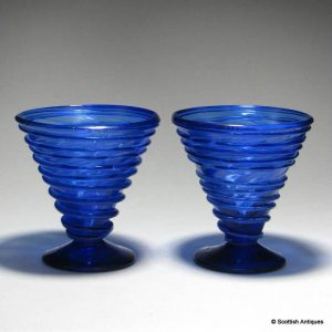 Pair of 19th Century Trailed Sweetmeat Glasses c1820