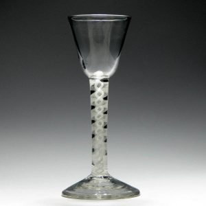 Georgian Double Series Opaque Twist Wine Glass c1760