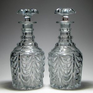 Pair Baccarat 'Moule En Plein' Decanters 1825-1835