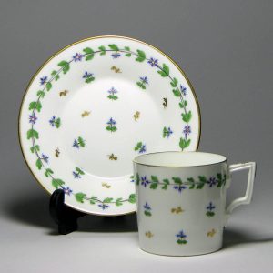 Derby Porcelain Coffee Can & Saucer c1885