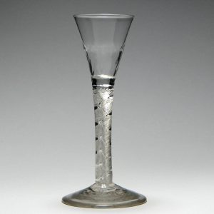 18th Century Double Series Air Twist Cordial Glass c1745