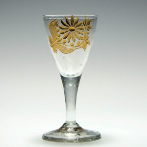Gilded and Engraved Gin Glass c1760
