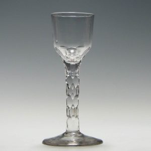 18th Century Facet Cut Wine Glass c1770