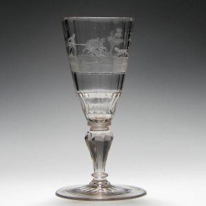 Engraved Saxonian Wine Goblet c1760