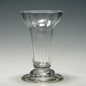 Georgian Rib Moulded Pan Top Jelly Glass with a Helmet Foot c1760