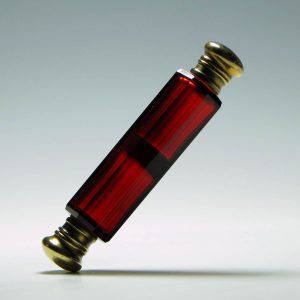Victorian Double Ended Ruby Perfume and Salts Bottle c1860