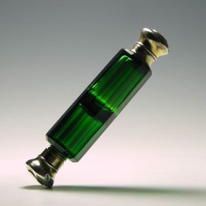 Emerald Green Victorian Perfume and Salts Bottle c1860