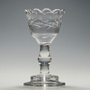 Rare Georgian Helmet Foot Sweetmeat Glass c1750